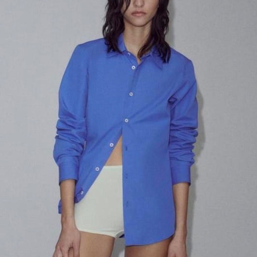 Zara Limited Edition Slim Fit Cotton Poplin Buttoned Down Shirt